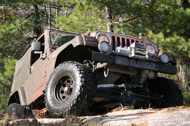 Old jeep off roading from T-Rex Auto Parts